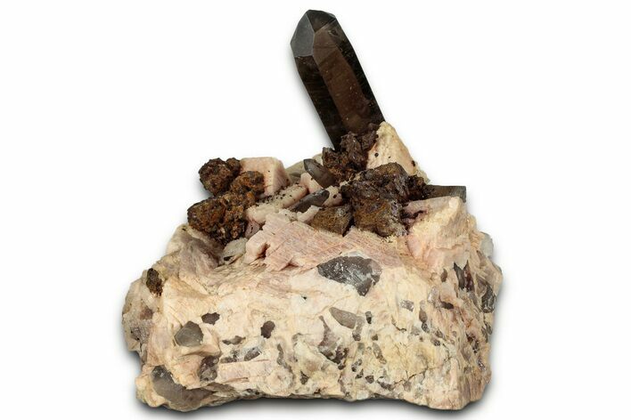 Smoky Quartz on Microcline - Lake George, Colorado #330474